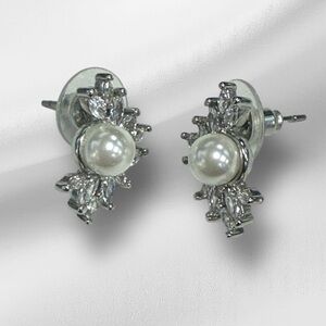 David’s Bridal Cubic Zirconia Marquise & Faux Pearl Earrings